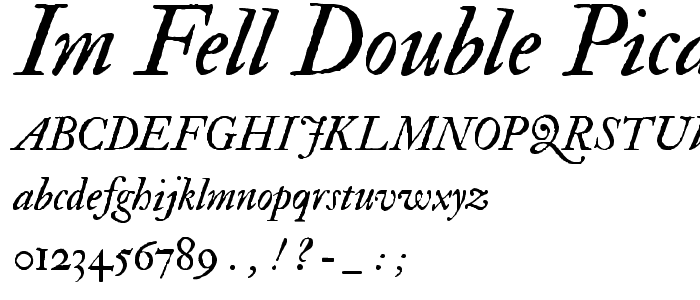 IM FELL Double Pica Italic font
